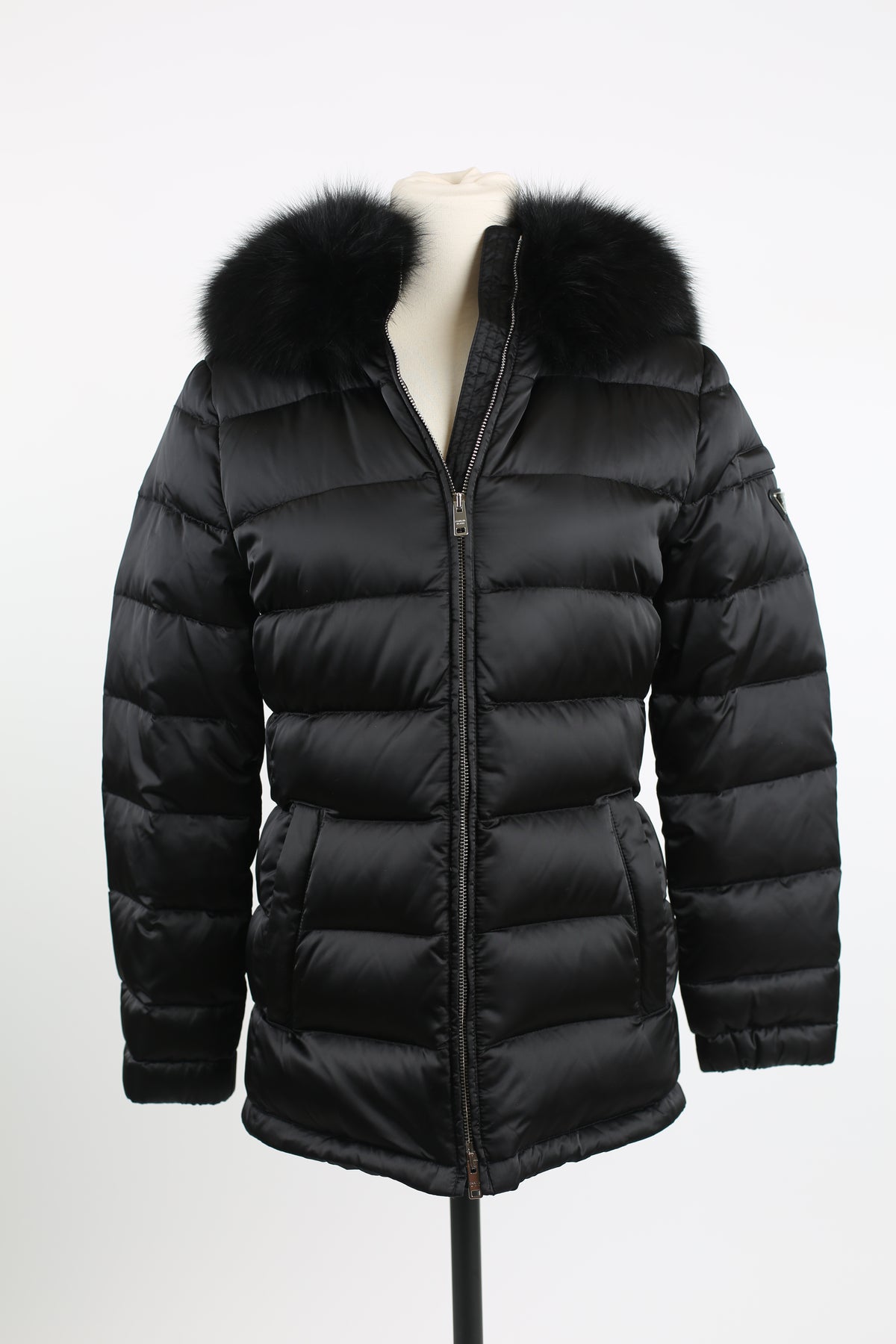 Quilted Down Puffer Coat W/ Fur Color