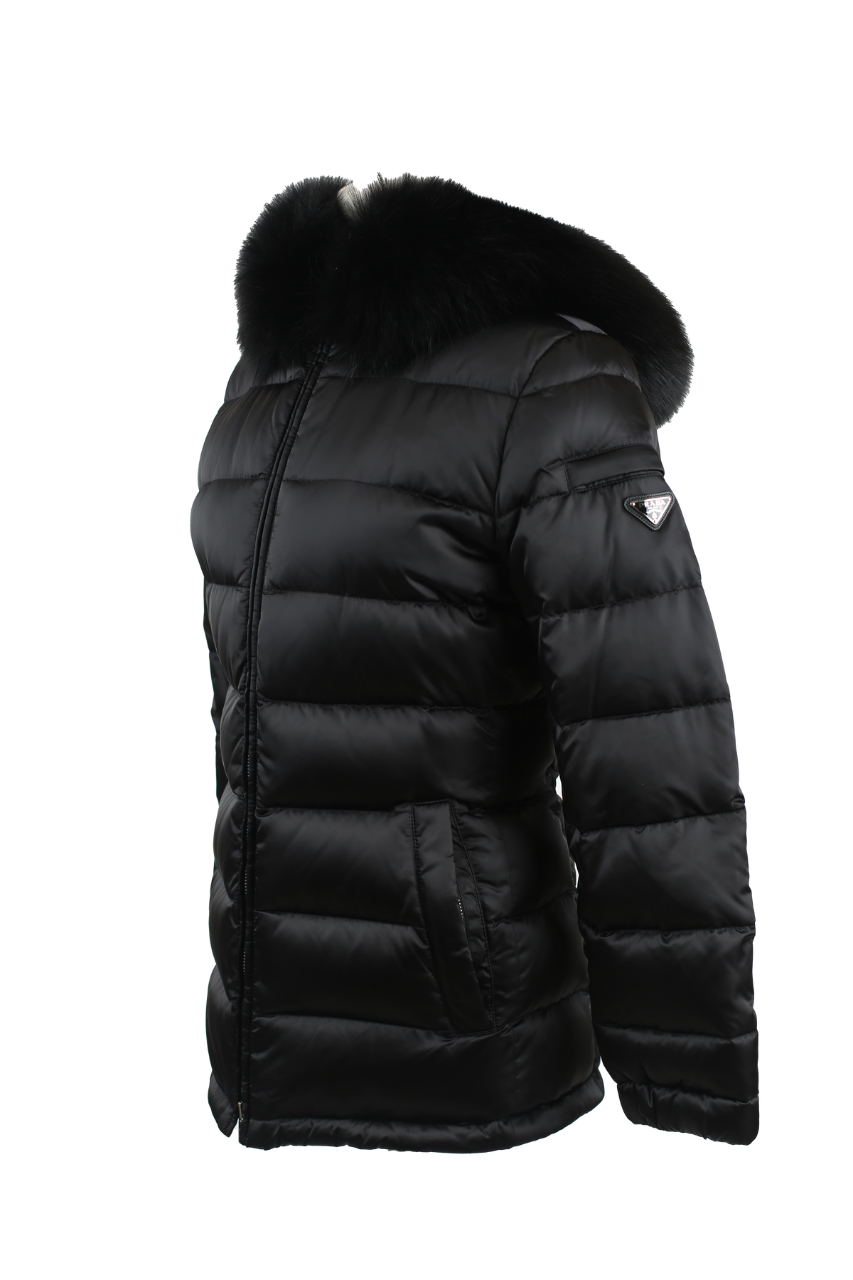 Quilted Down Puffer Coat W/ Fur Color