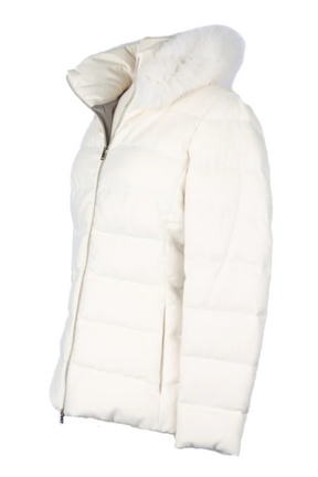 Cashmere/Silk Down Jacket W/ Fur Trim