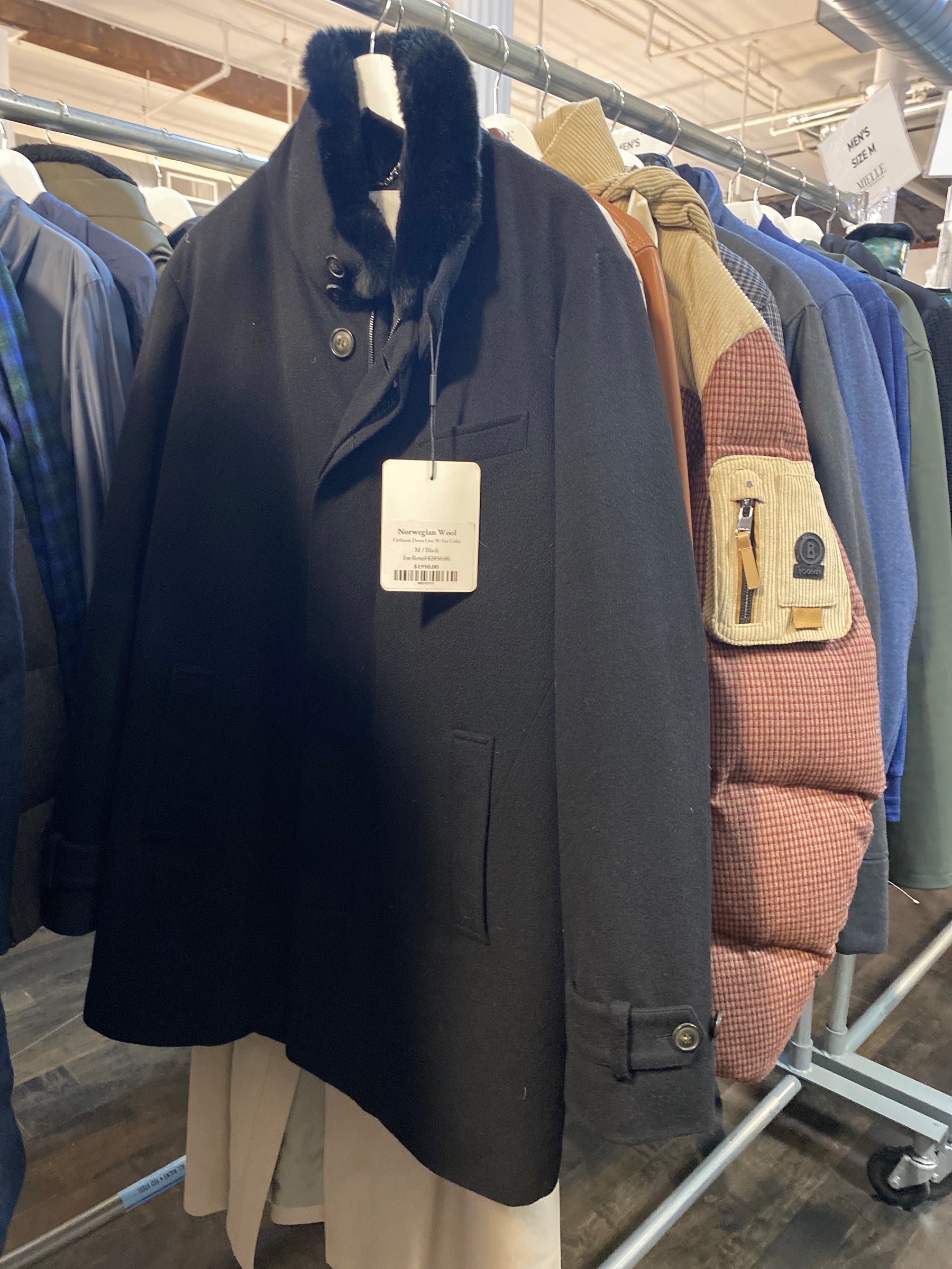 Cashmere Down Coat W/ Fur Collar