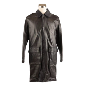 Leather Cashmere Lined Overcoat