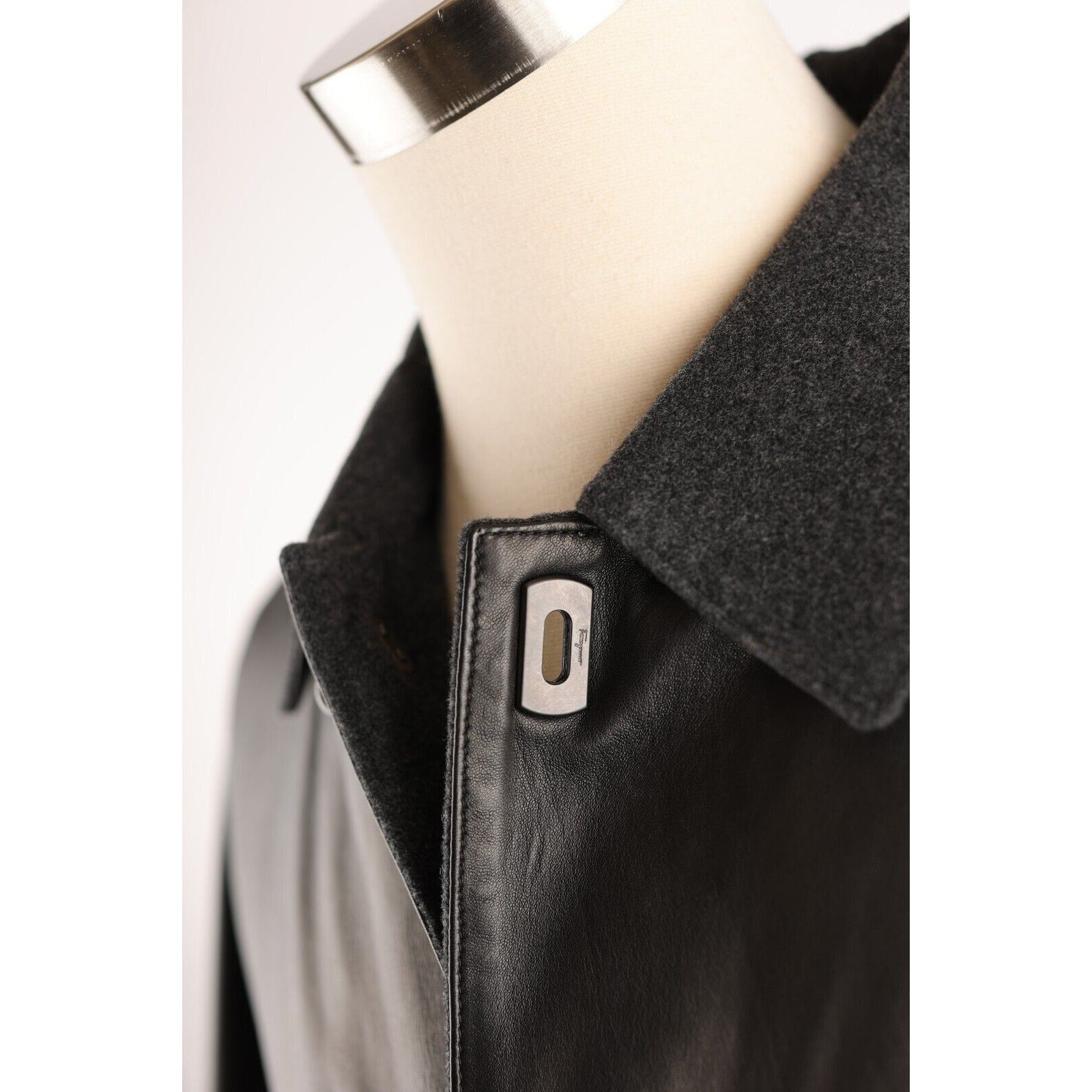 Leather Cashmere Lined Overcoat