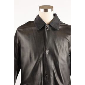 Leather Cashmere Lined Overcoat