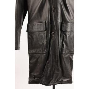 Leather Cashmere Lined Overcoat