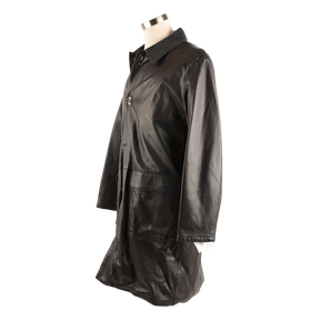 Leather Cashmere Lined Overcoat