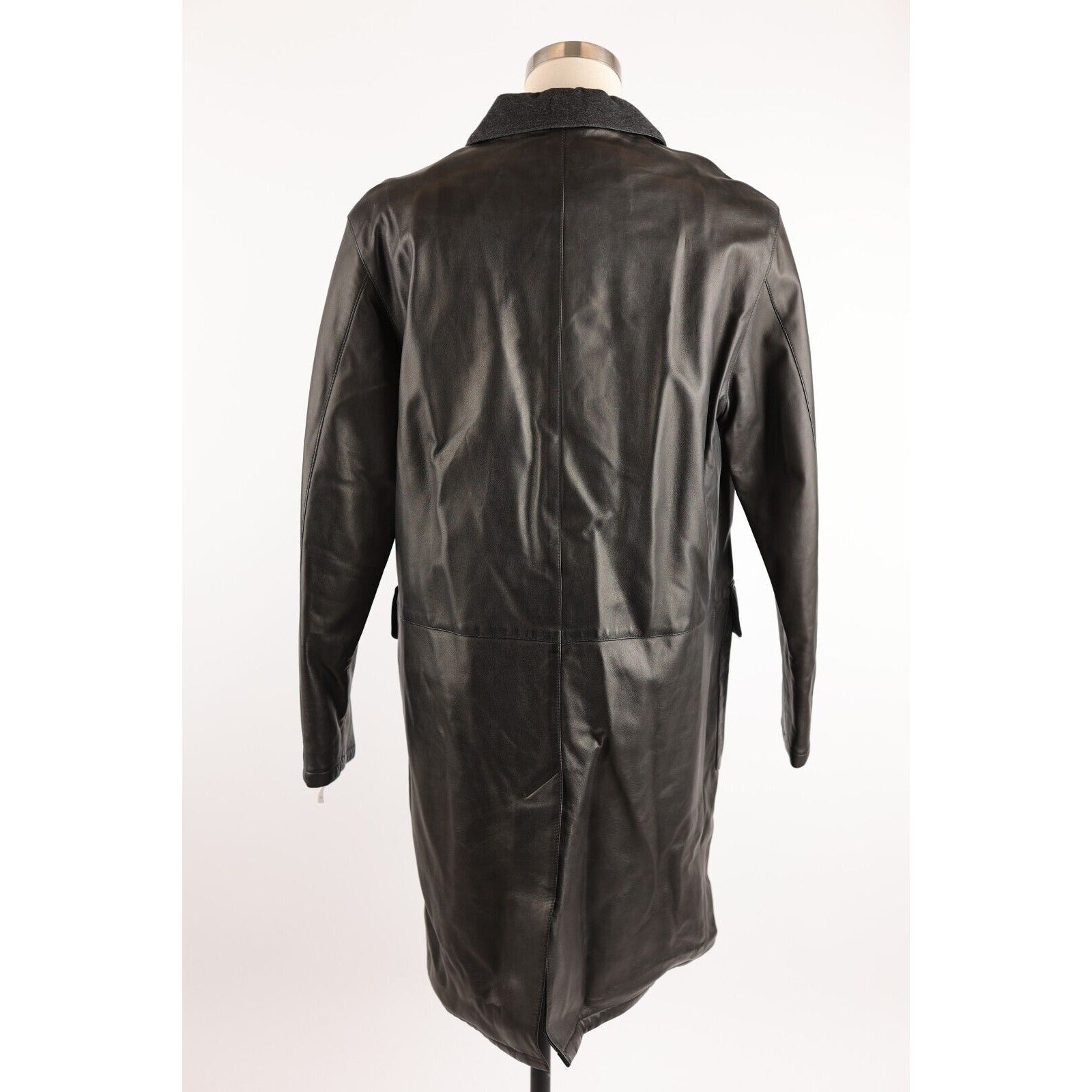 Leather Cashmere Lined Overcoat