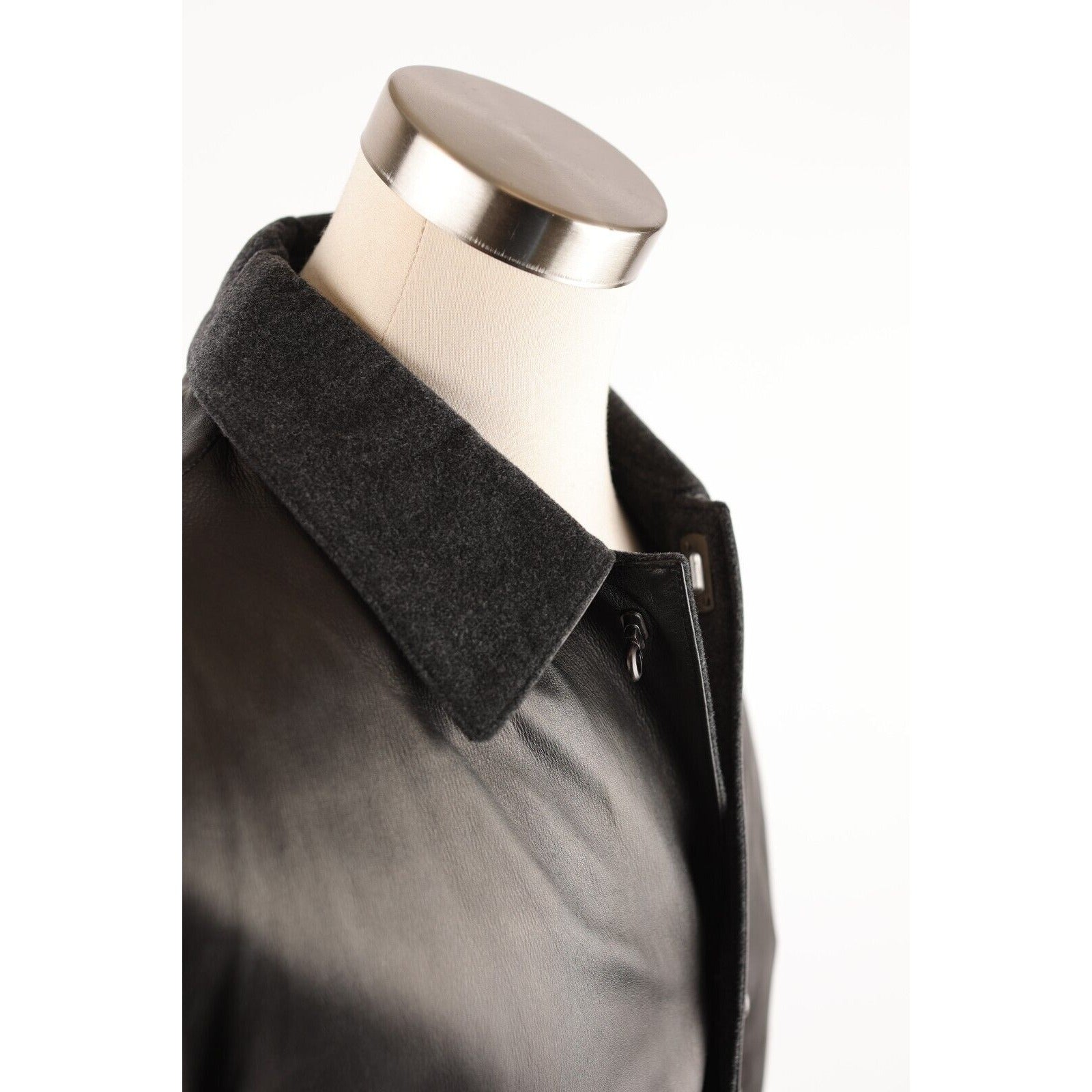 Leather Cashmere Lined Overcoat