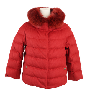 Cashmere/Silk Down Jacket W/ Fur Trim