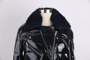 Kenney Patent Leather Down Puffer Jacket