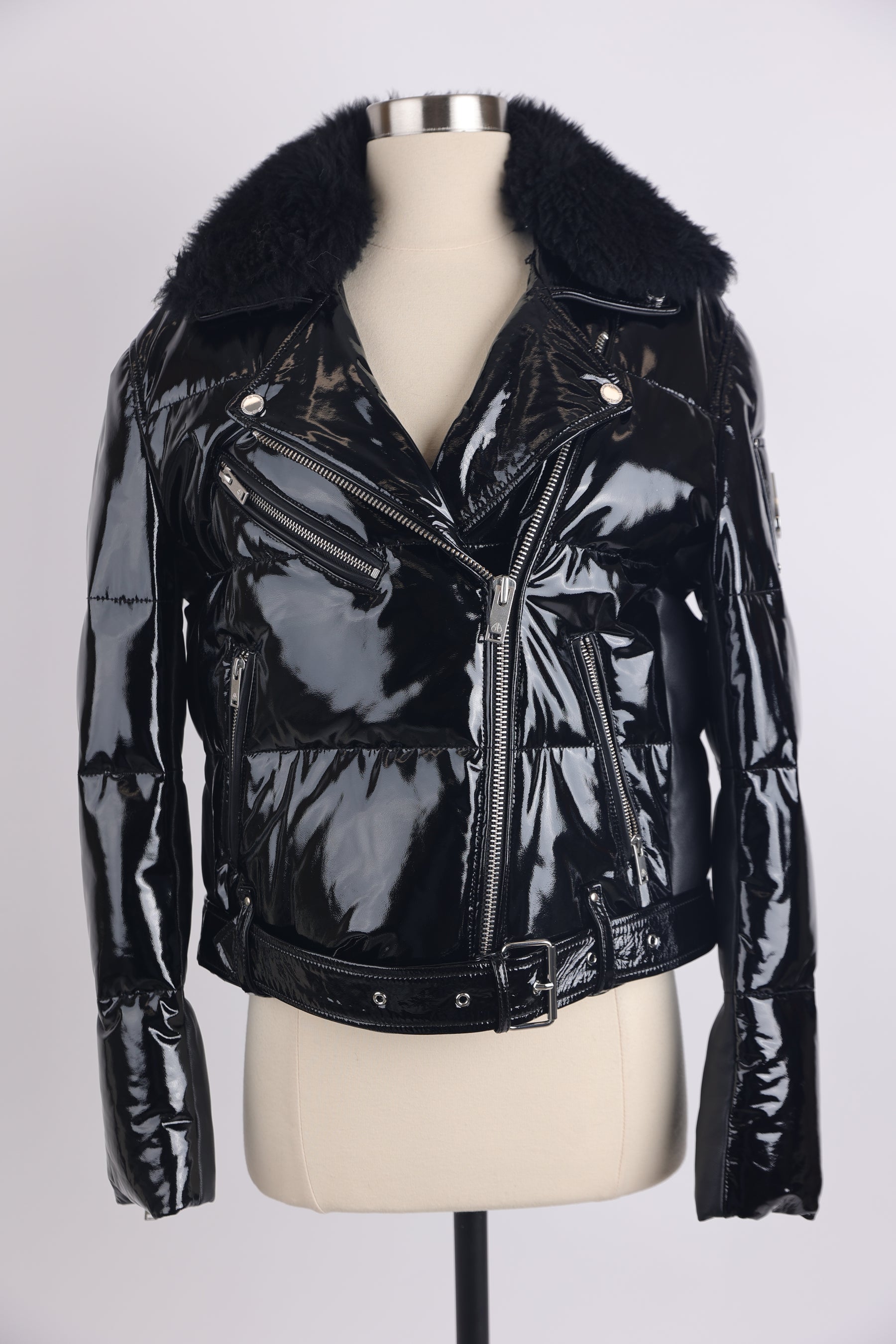 Kenney Patent Leather Down Puffer Jacket