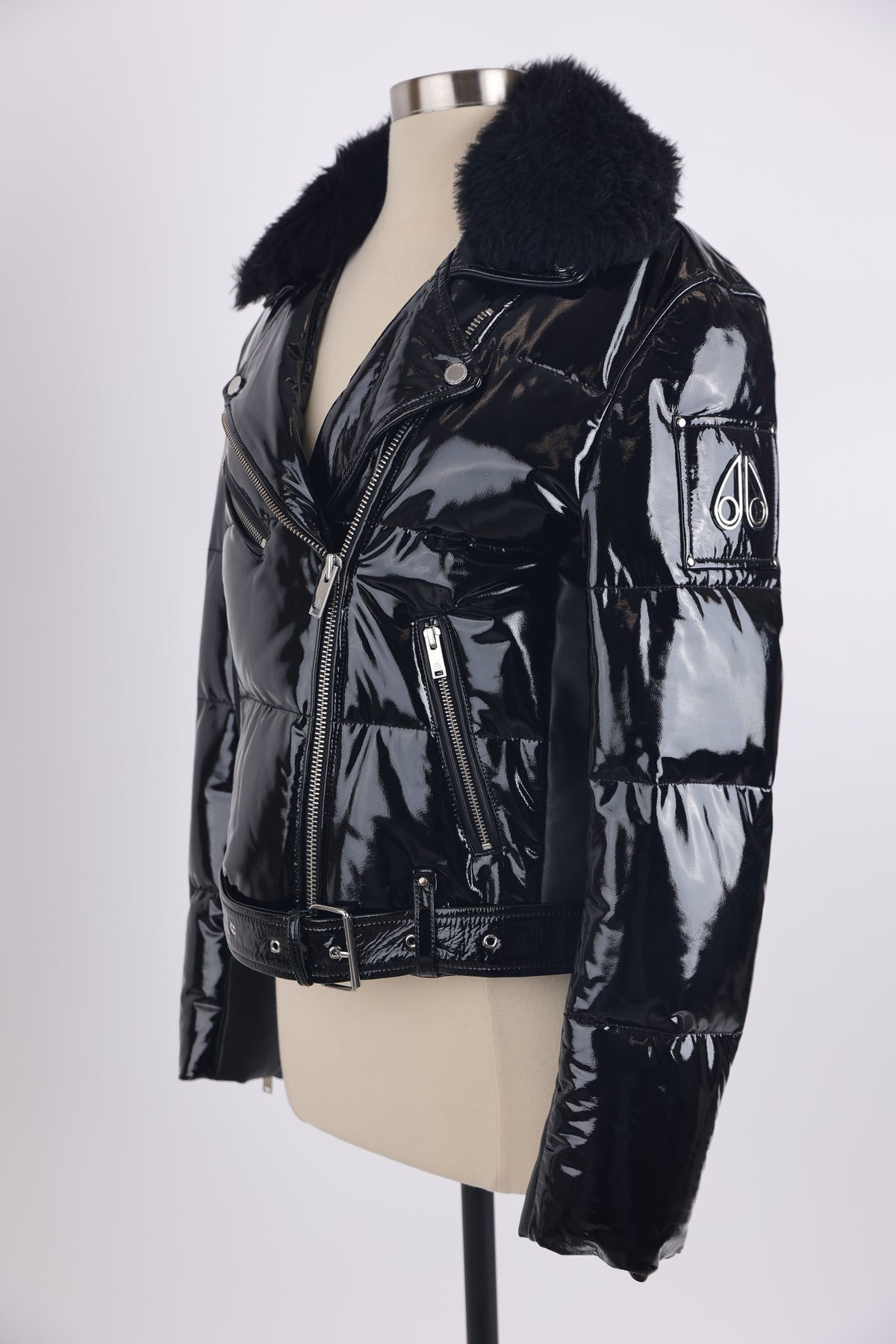 Kenney Patent Leather Down Puffer Jacket