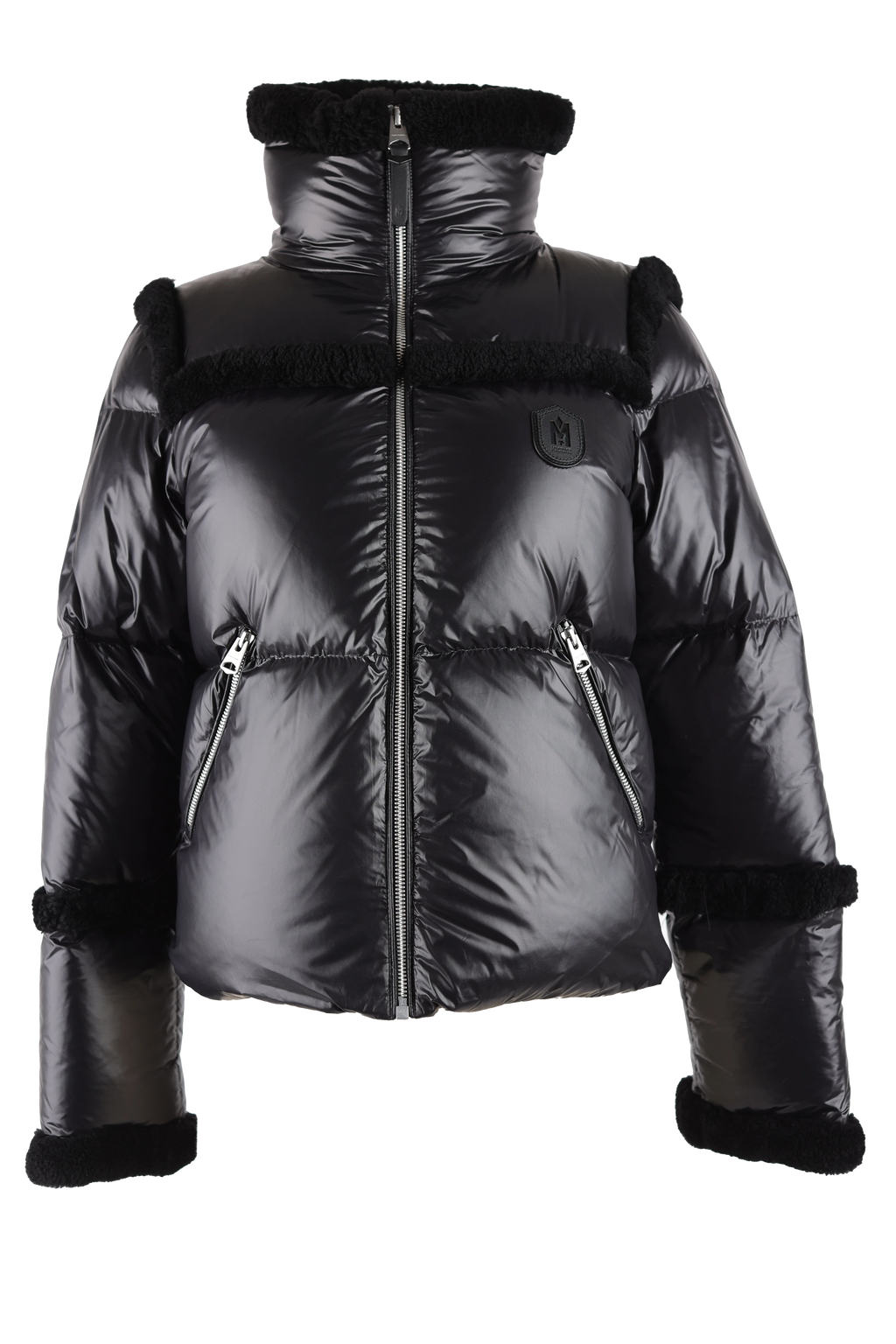 Miya Shearling Trim Down Puffer Jacket