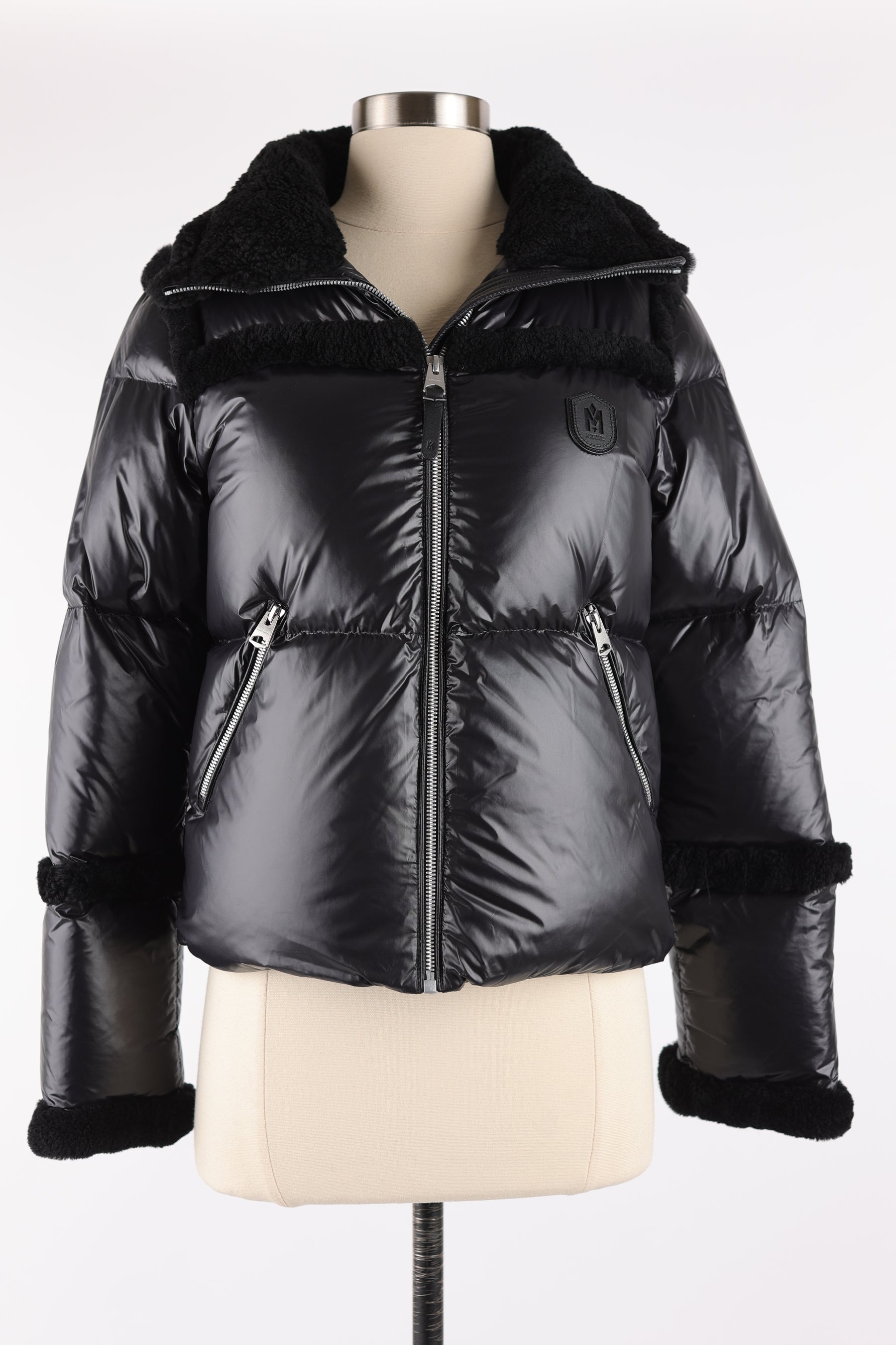 Miya shearling trim puffer jacket on sale