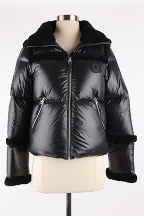 Miya Shearling Trim Down Puffer Jacket