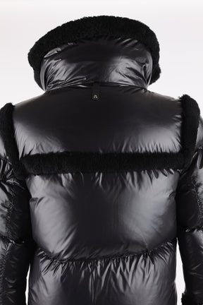 Miya Shearling Trim Down Puffer Jacket