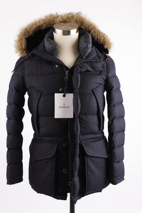 Wool Puffer Jacket W/ Fur Hood