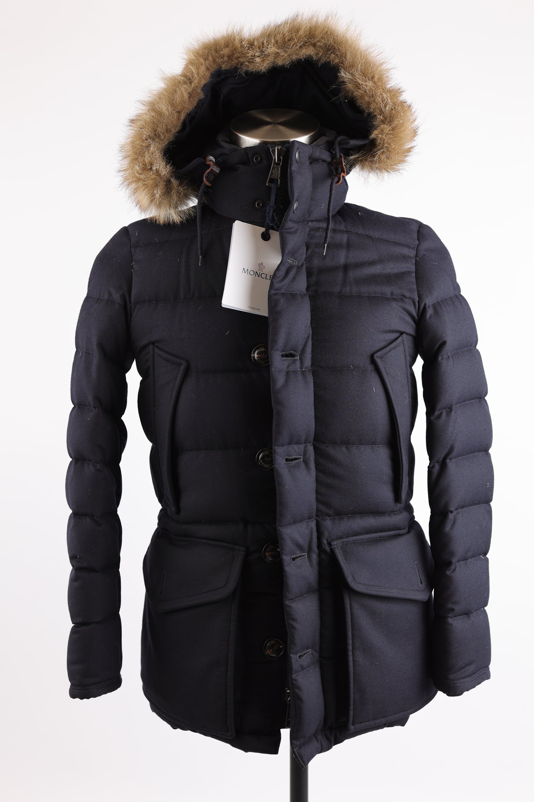 Wool Puffer Jacket W/ Fur Hood