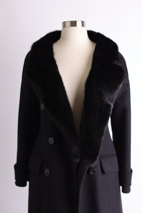 Wool Dress Coat W/ Mink Collar