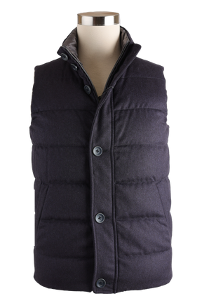 Silk-Cashmere Reversible Water Repellent Down Vest