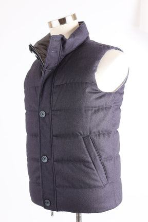 Silk-Cashmere Reversible Water Repellent Down Vest