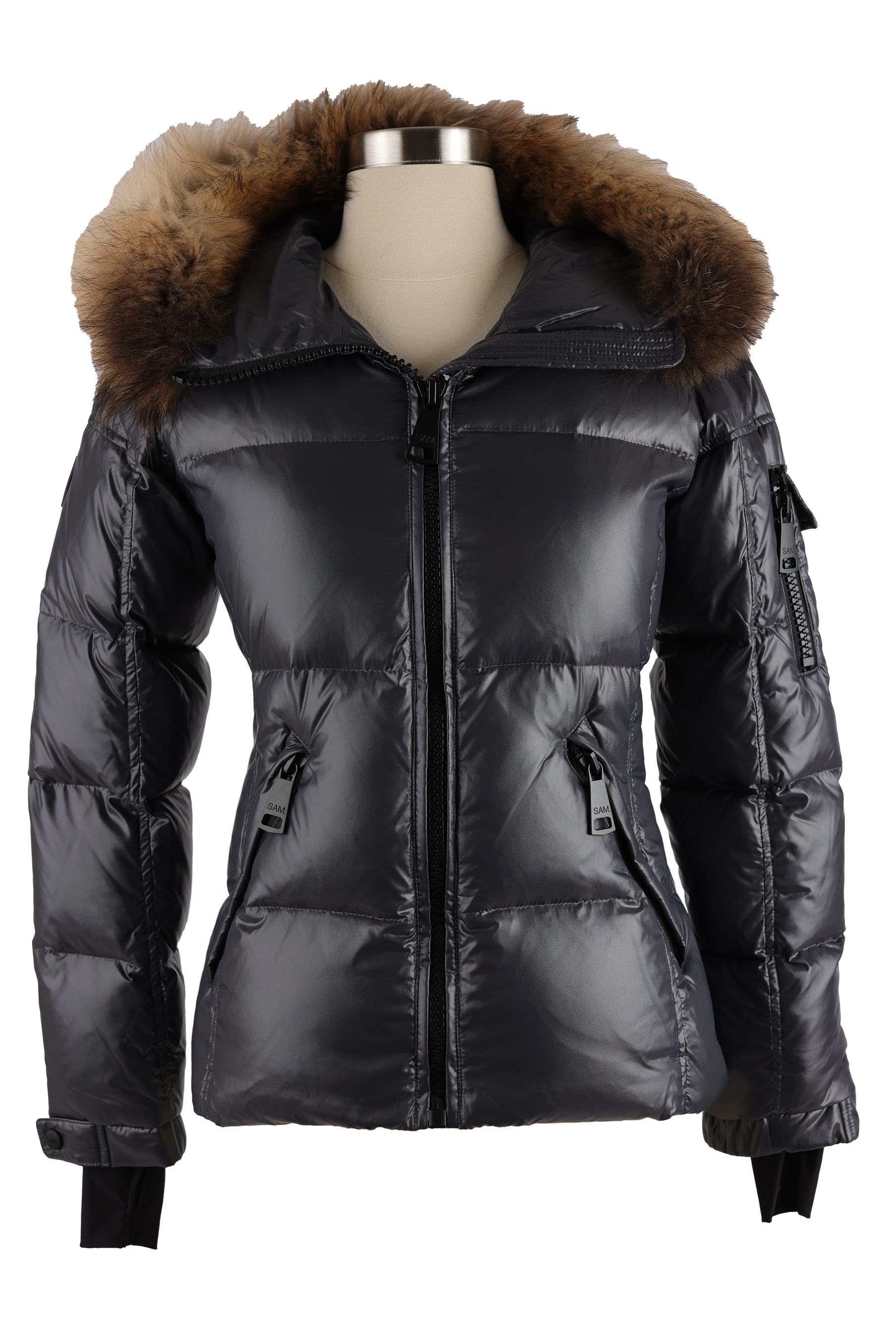 Fur Hooded Down Puffer Jacket