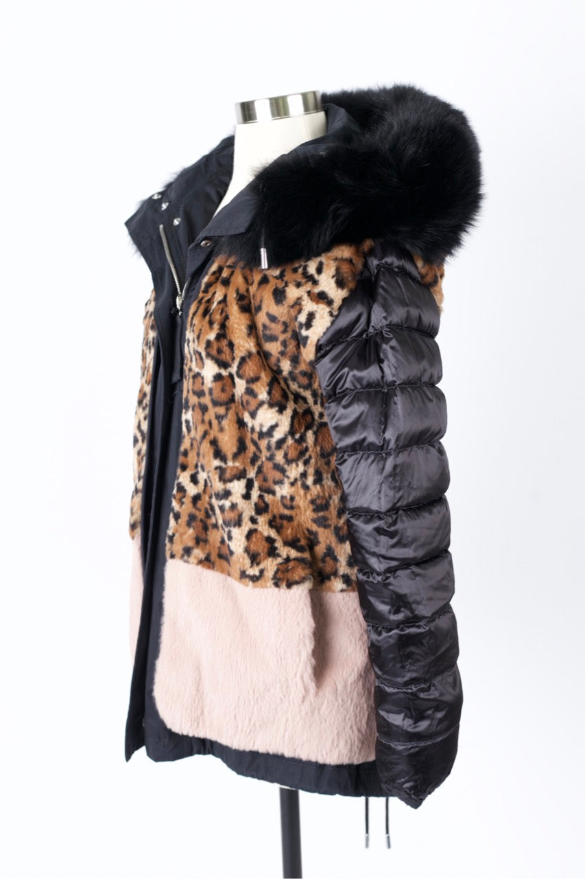 Short Fur Lined Puffer Jacket