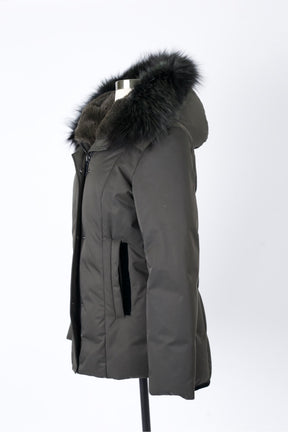 Down Parka Jacket W/ Fur Trim & Hood