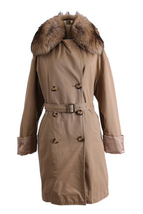 Dori Down Trench Coat W/ Removable Fur Collar