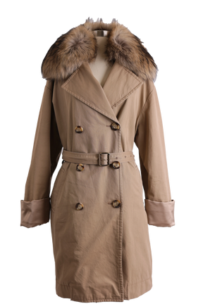 Dori Down Trench Coat W/ Removable Fur Collar