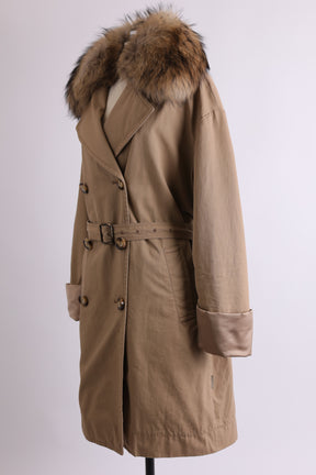 Dori Down Trench Coat W/ Removable Fur Collar