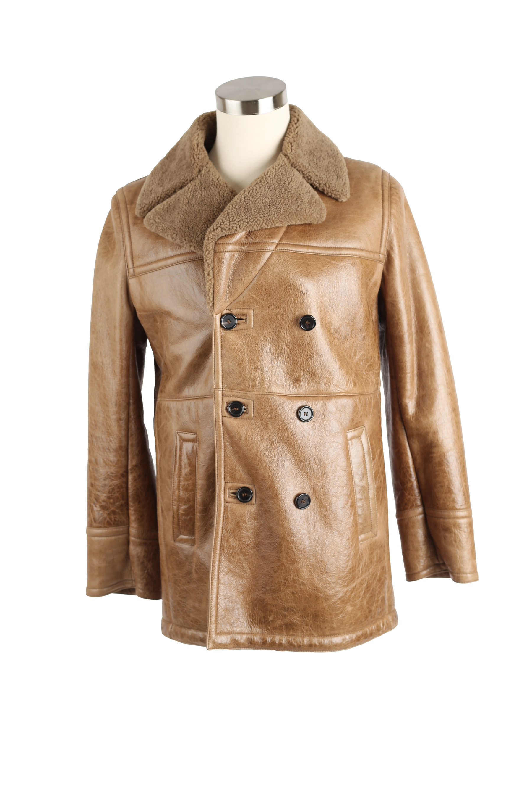 Leather Shearling Lined Coat