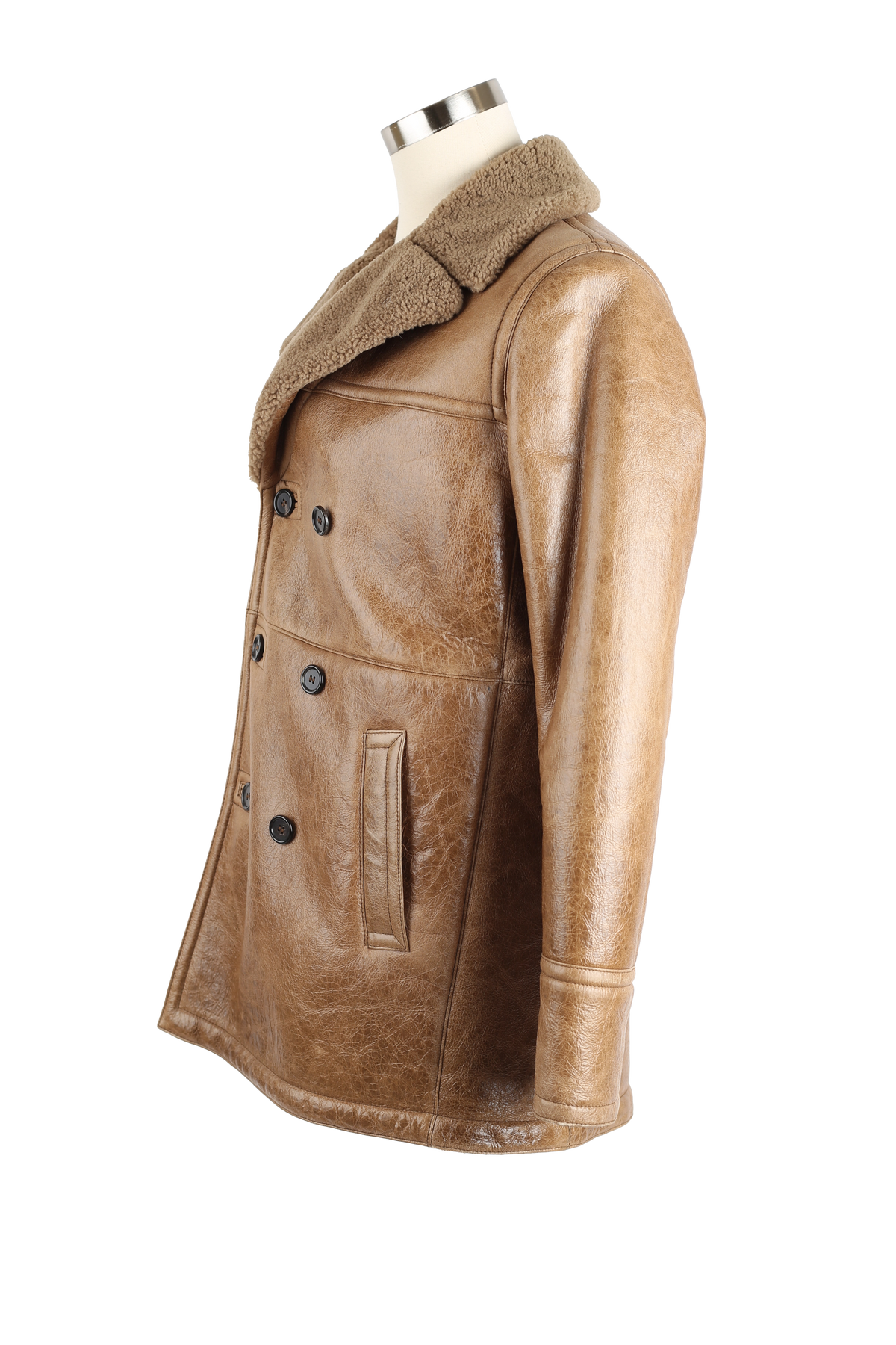 Leather Shearling Lined Coat