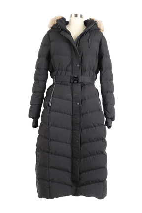 Elsie M Long Down Belted Parka W/ Fur Hood