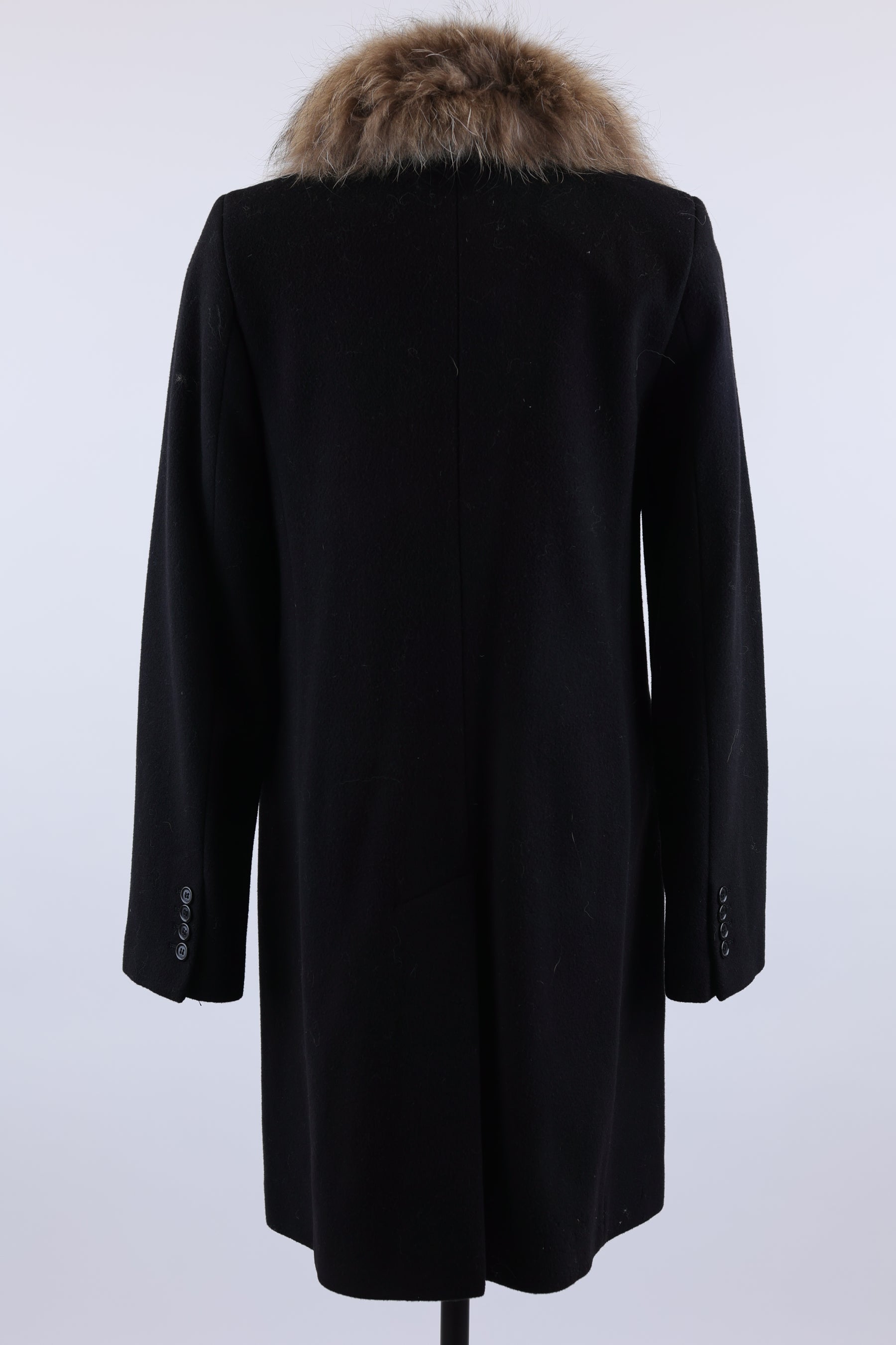 Fur Collared Wool Dress Coat