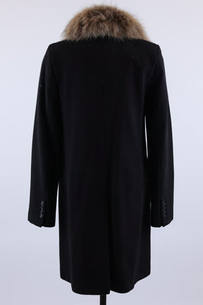 Fur Collared Wool Dress Coat