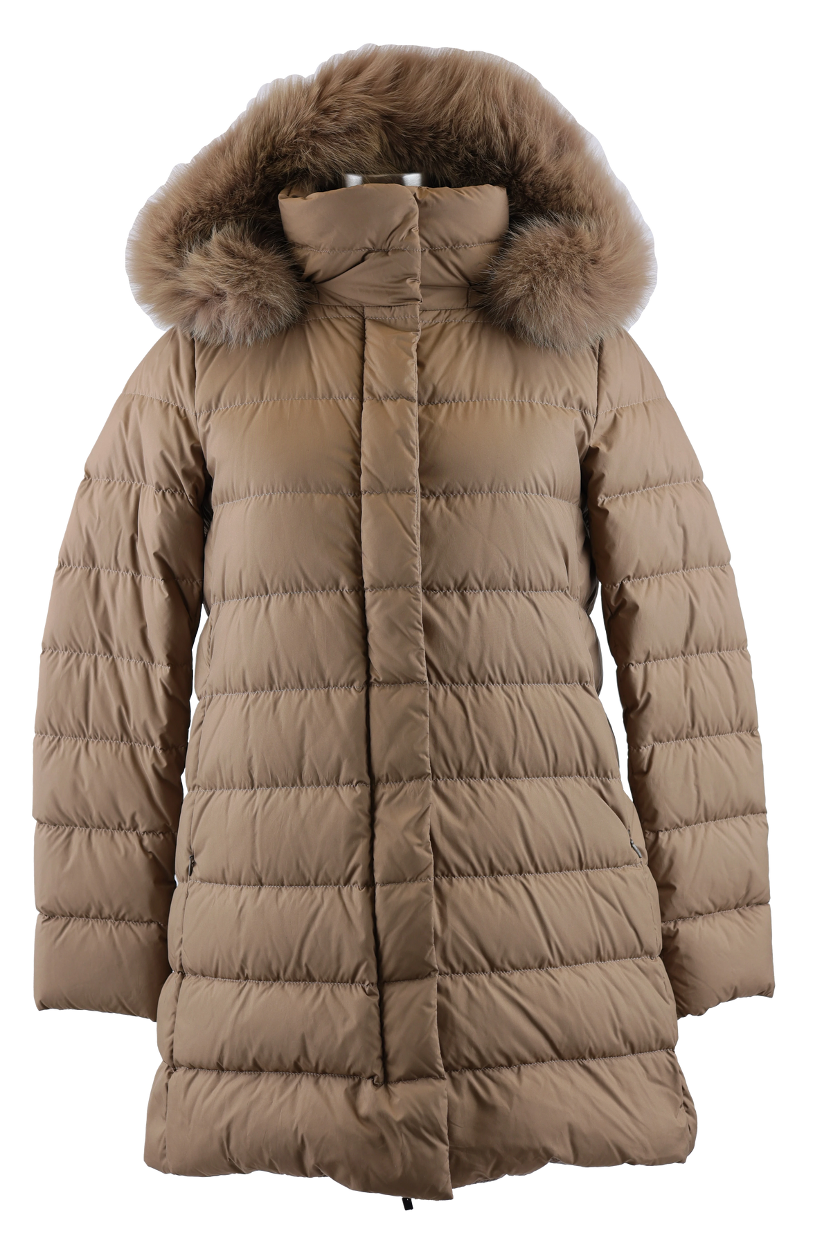 Quilted Down Coat W/ Removable Fur Hood