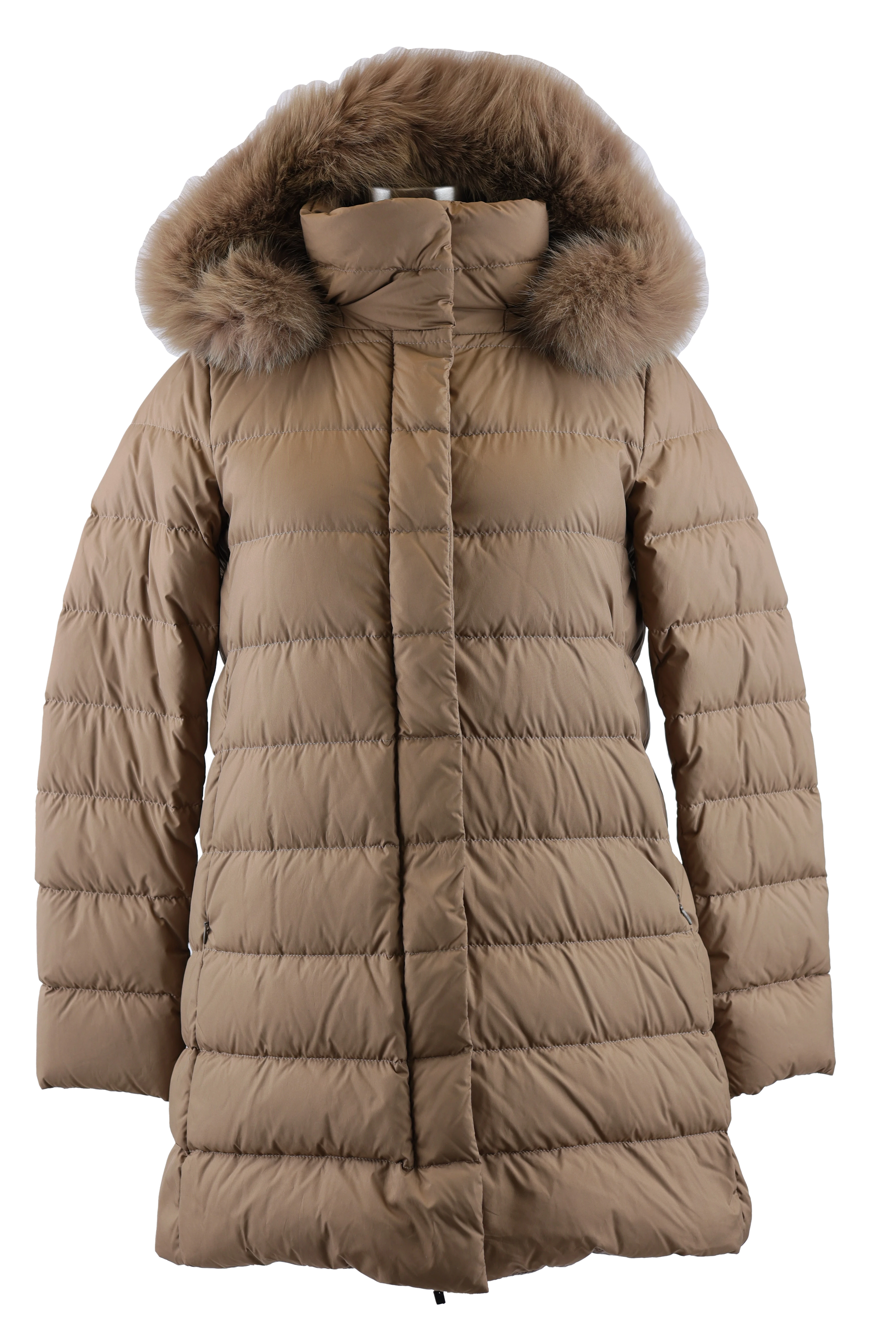 Quilted Down Coat W/ Removable Fur Hood