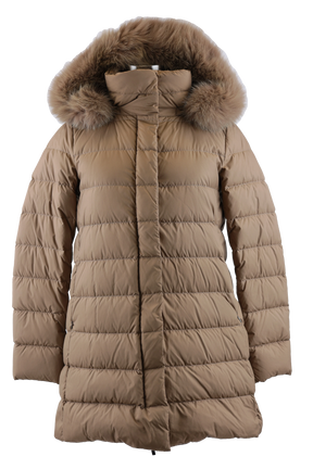 Quilted Down Coat W/ Removable Fur Hood