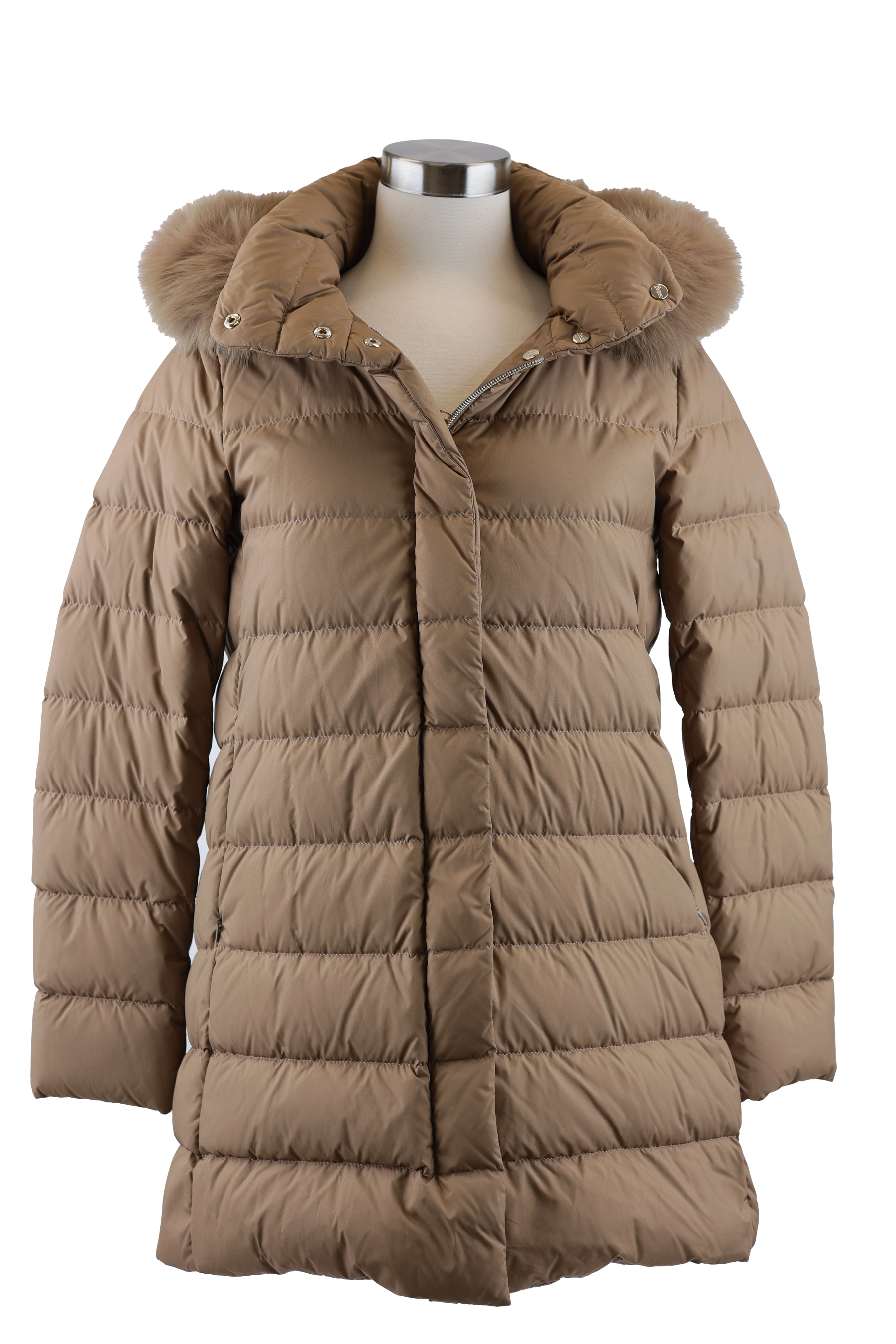 Quilted Down Coat W/ Removable Fur Hood