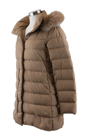 Quilted Down Coat W/ Removable Fur Hood