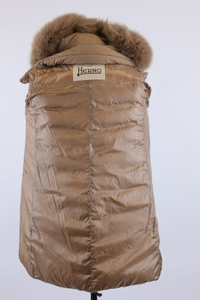 Quilted Down Coat W/ Removable Fur Hood