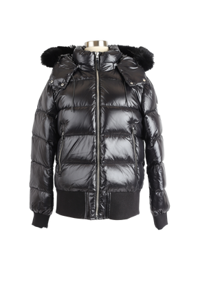 Maude S Down Bomber Jacket W/ Fur Hood