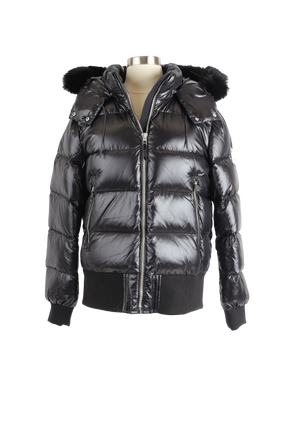 Maude S Down Bomber Jacket W/ Fur Hood