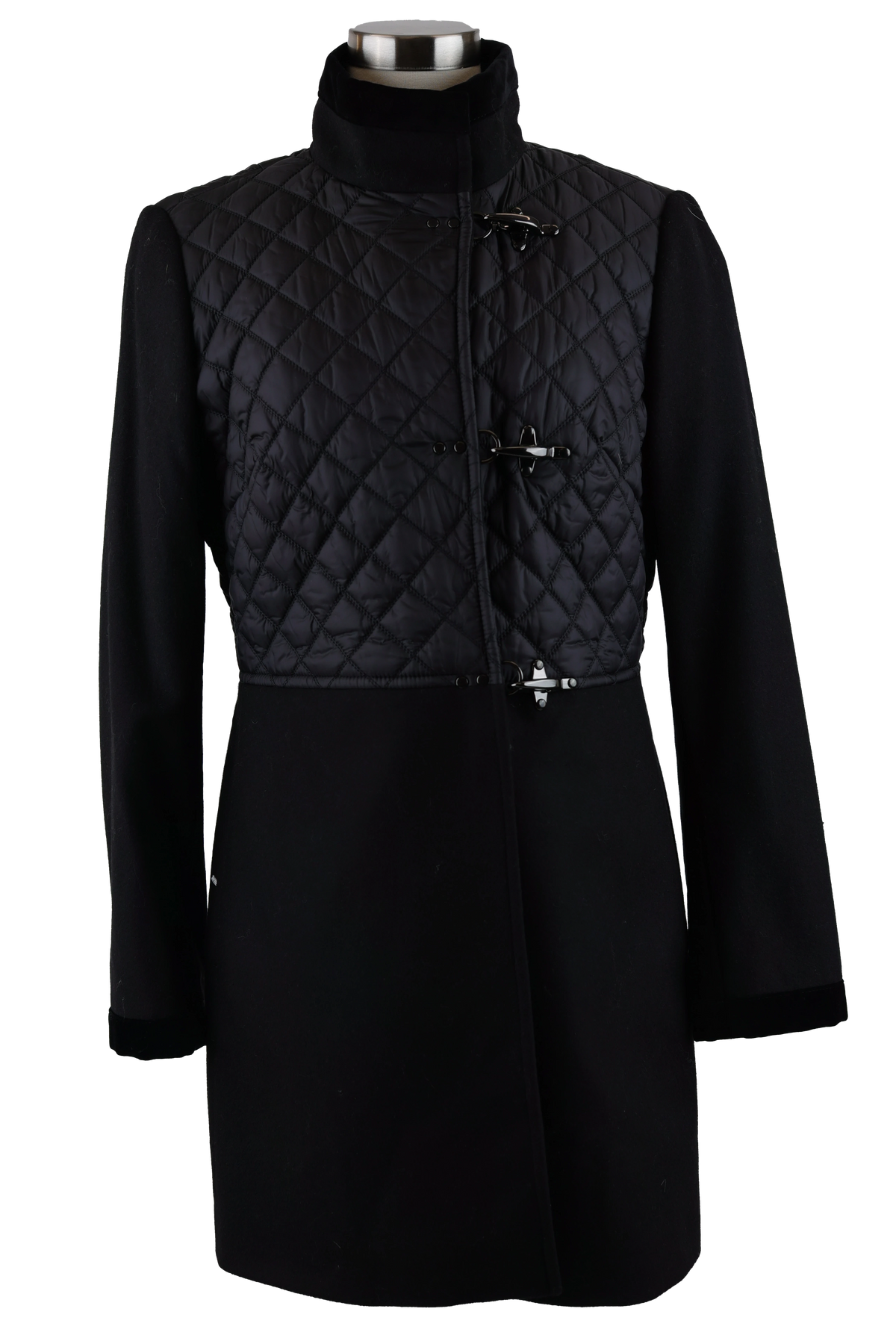 Wool/Poly Quilted Dress Coat