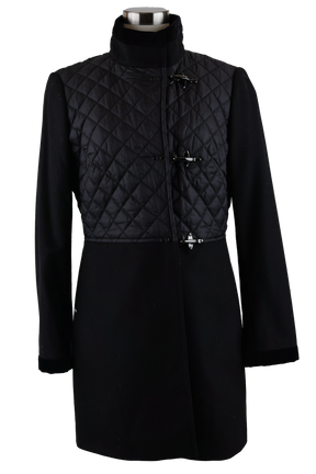 Wool/Poly Quilted Dress Coat