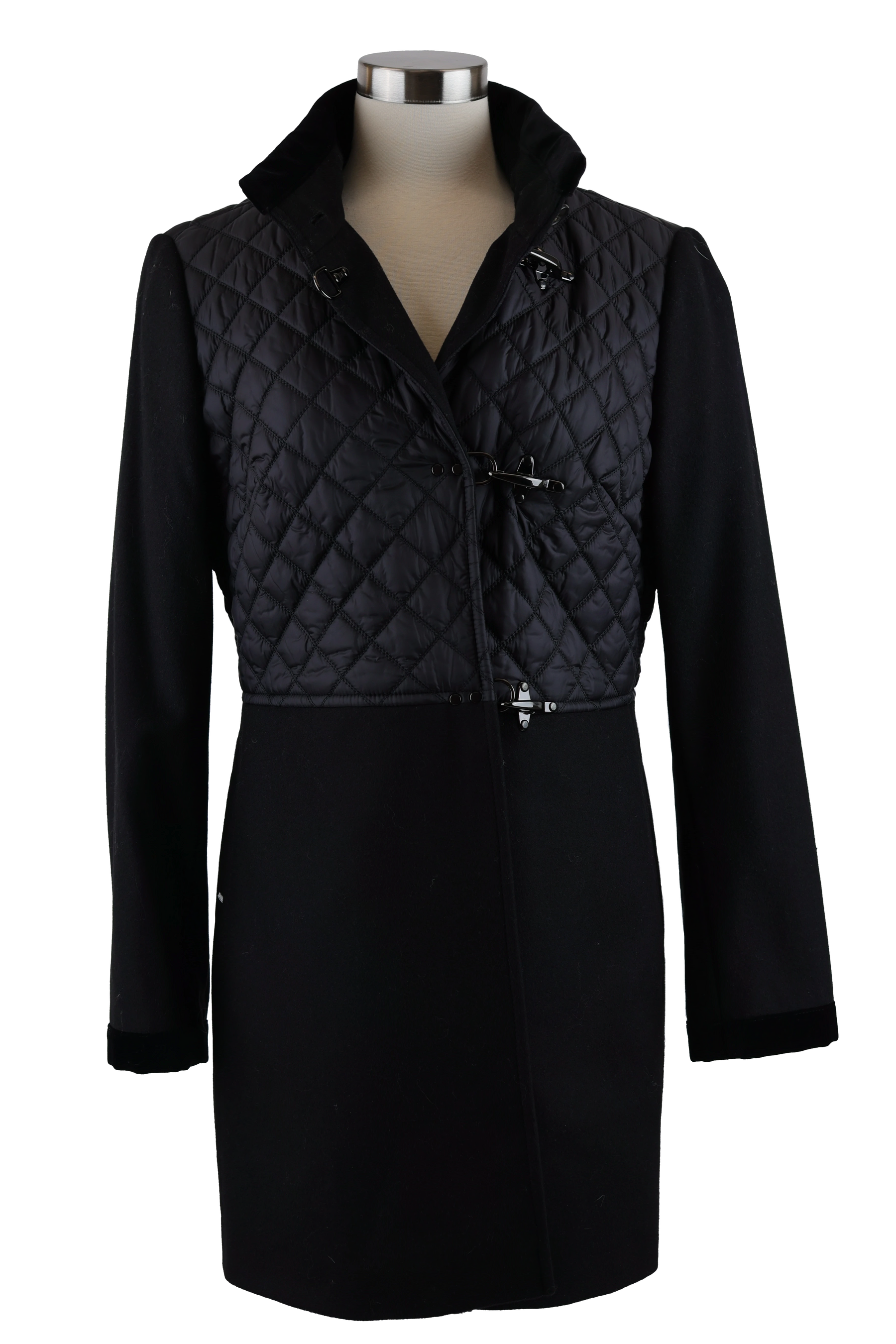 Wool/Poly Quilted Dress Coat