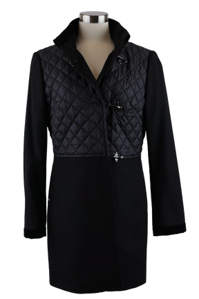 Wool/Poly Quilted Dress Coat