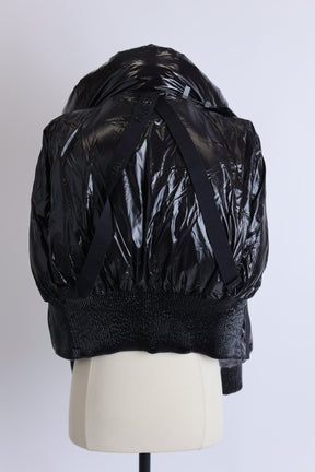 Storm Shiny Cropped Down Bomber Jacket