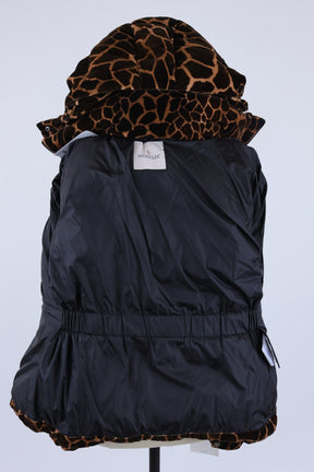 Kundogi Giraffe Print Velvet Down Puffer Jacket