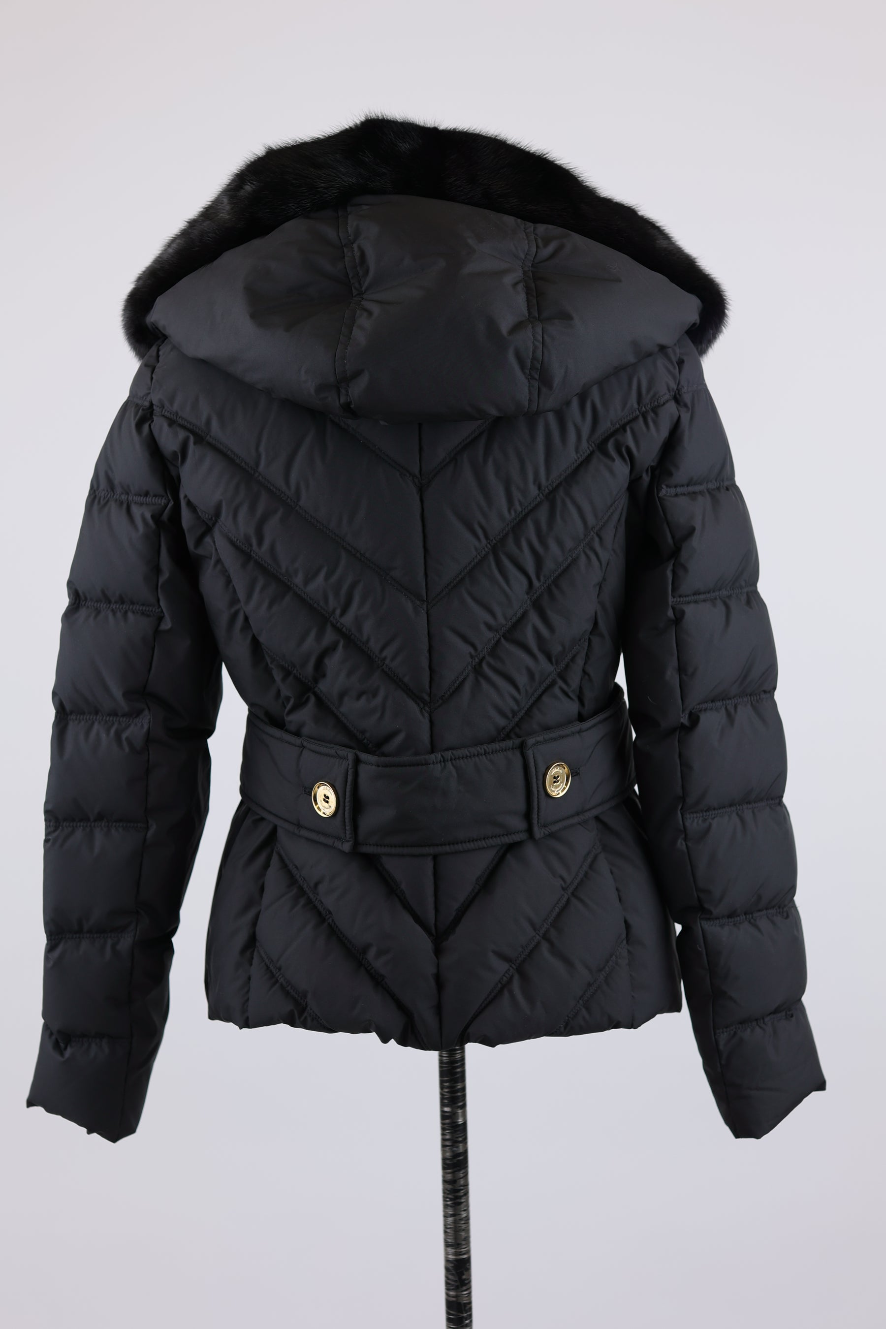 Down Puffer Jacket W/ Mink Fur Hood